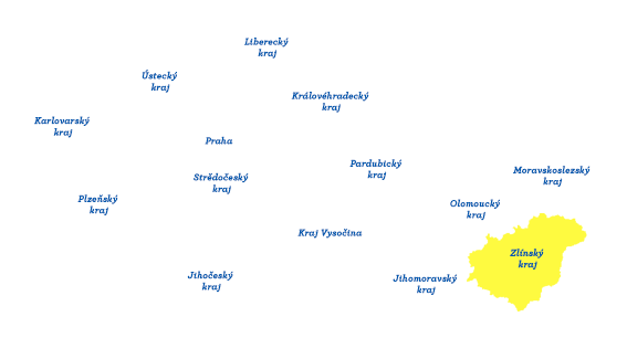 Mapa krajů České republiky
